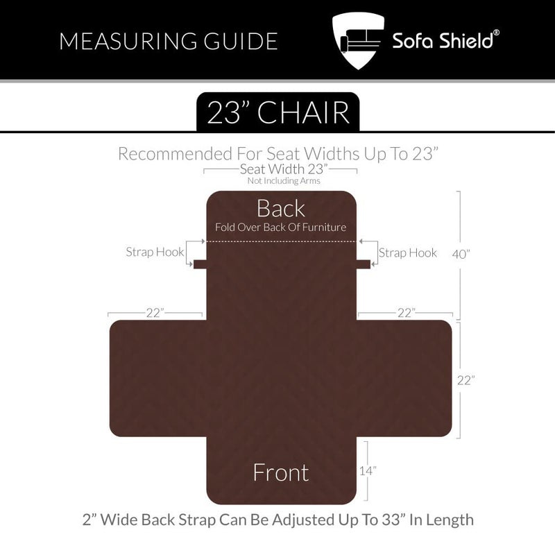 Sofa Shield Armchair Slip Cover with Patented Strap, Cushion Protector, US Designed Reversible Stain and Dog Tear Resistant Slipcover, 23 inch Seat, Washable Covers for Dogs Pets, Light Gray - Image 5